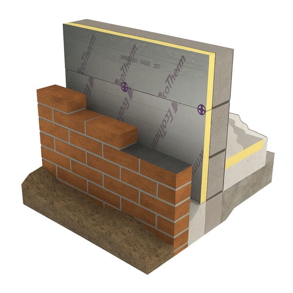 100mm Ecotherm Eco-Cavity Partial Fill Insulation Board 1200mm x 450mm Pack of 5 (2.70m2)