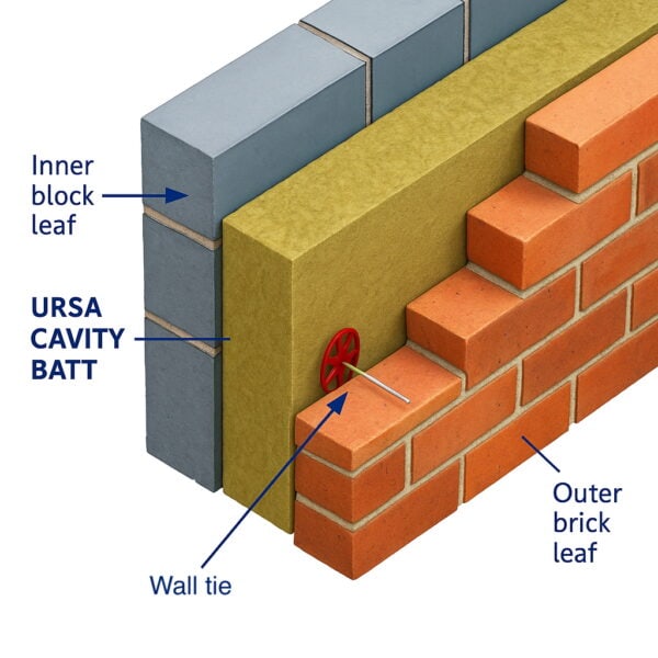 URSA 32 35 Cavity Wall Insulation Slab Application