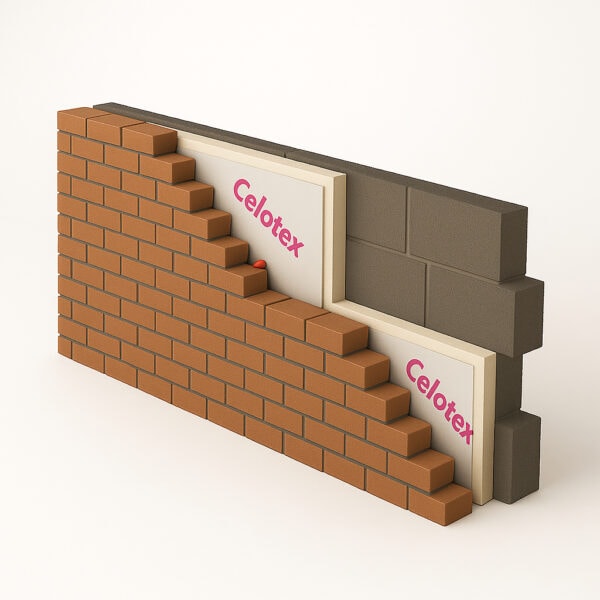 115mm Celotex Thermaclass Cavity Wall 21 Insulation Board 1190mm x 450mm Pack of 5 (2.67m2)