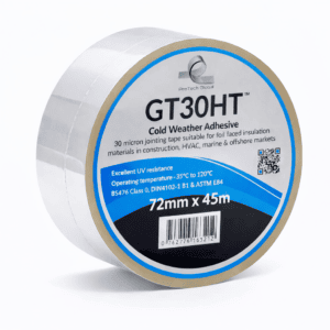 72mm Protech GT30HT Premium High Tack Cold Weather Aluminium Foil Tape 45m Roll